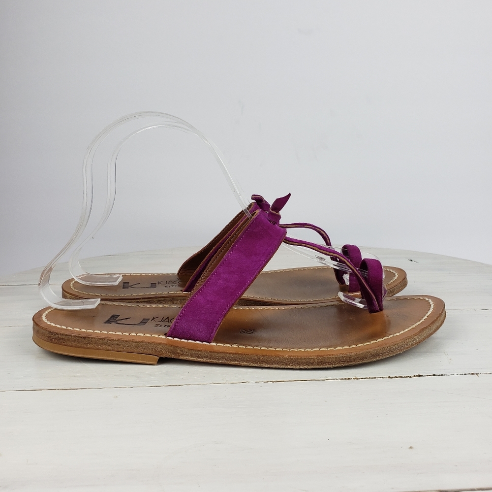 416gto K. Jacques toe loop suede sandals